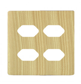 Placa p/ 4 Tomadas 4x4 - Novara Maple